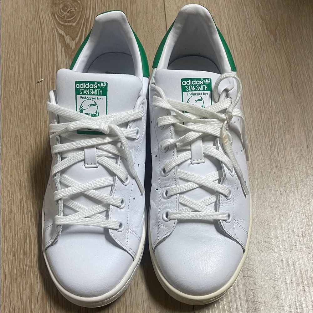 Adidas Stan Smith White and Green Sneakers